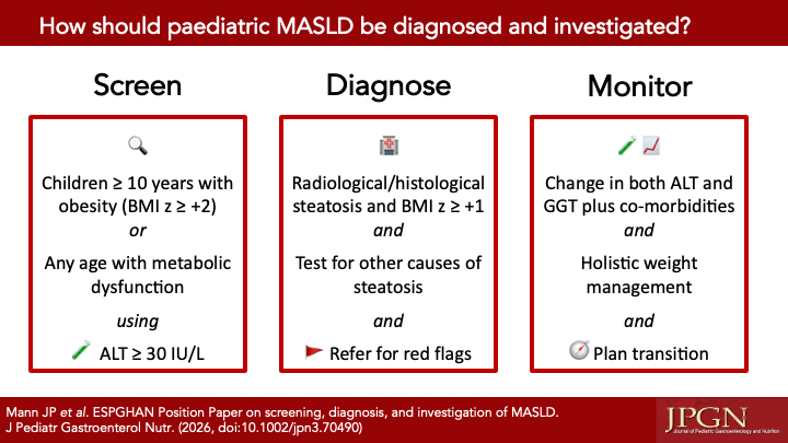 Screening and diagnosing MASLD in children